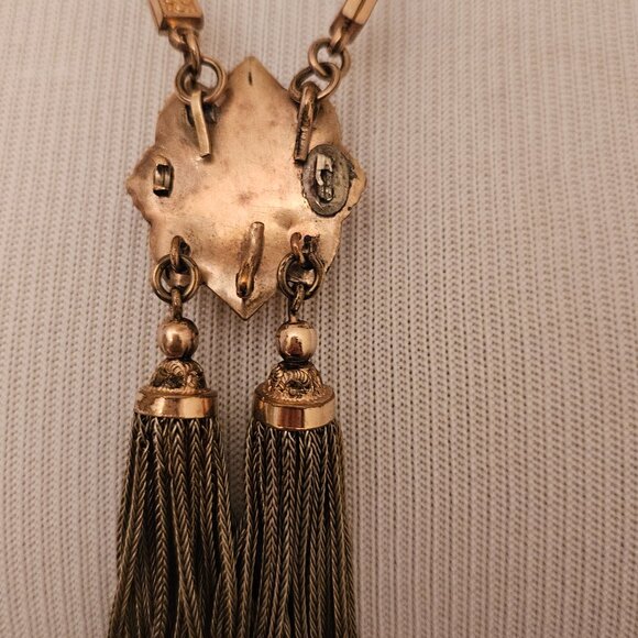 Antique Victorian Shell Cameo Bolo Style Necklace - Picture 4 of 6